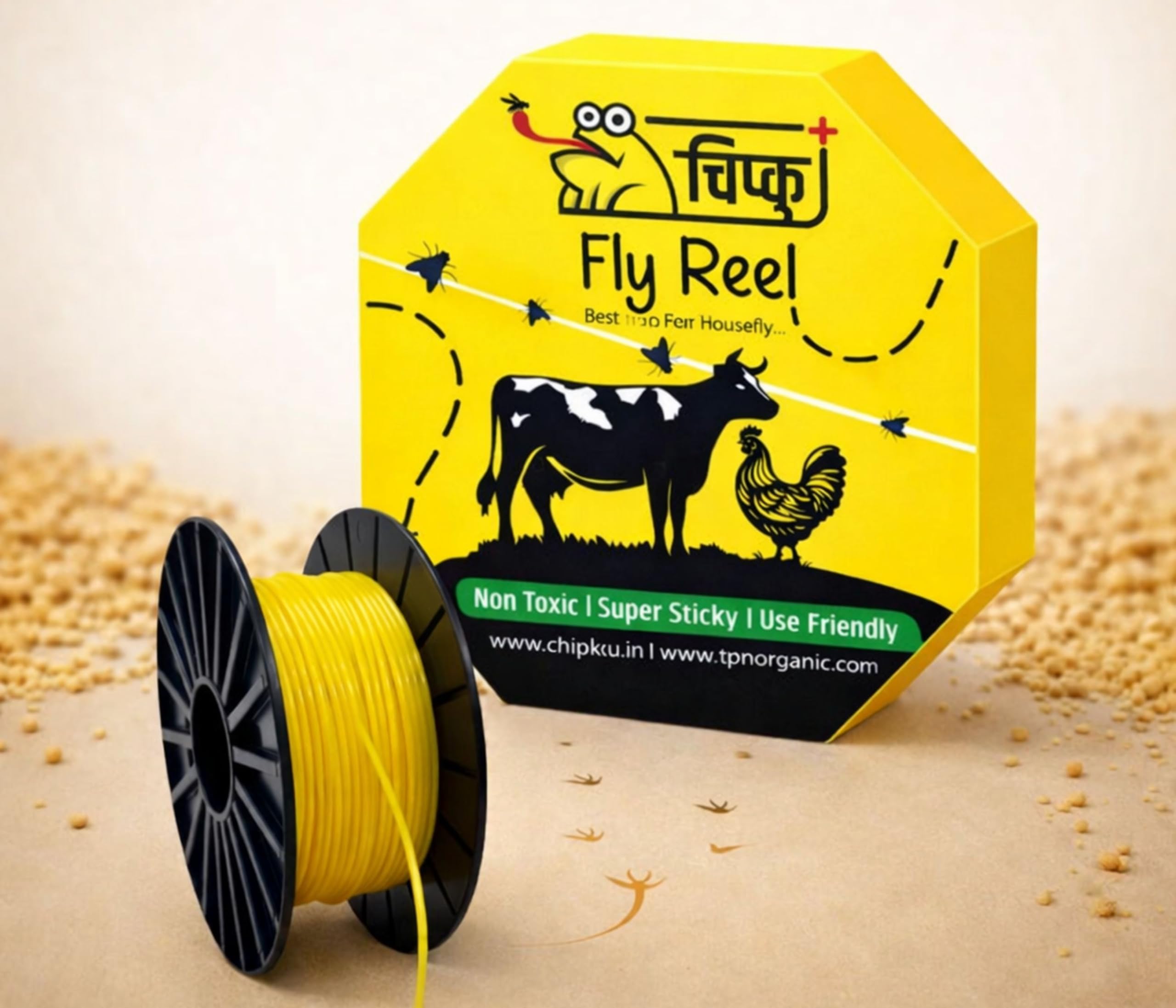 Chipku Fly Reel Sticky Small | Non-Toxic Super Sticky Fly Catcher for Housefly | Easy to Hang Fly Reel Makkhi Trap for Dairy Farm, Poultry, Cattle Shed, Warehouse, Kitchen & Outdoor Use-image-15