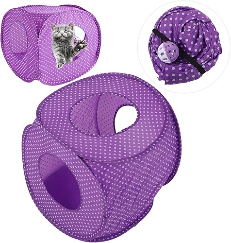 Miniatura 8 de Túneles para gatos, laberinto plegable para interiores, cama de túnel para gatos, tienda de campaña interactiva, juguete interactivo para gato,