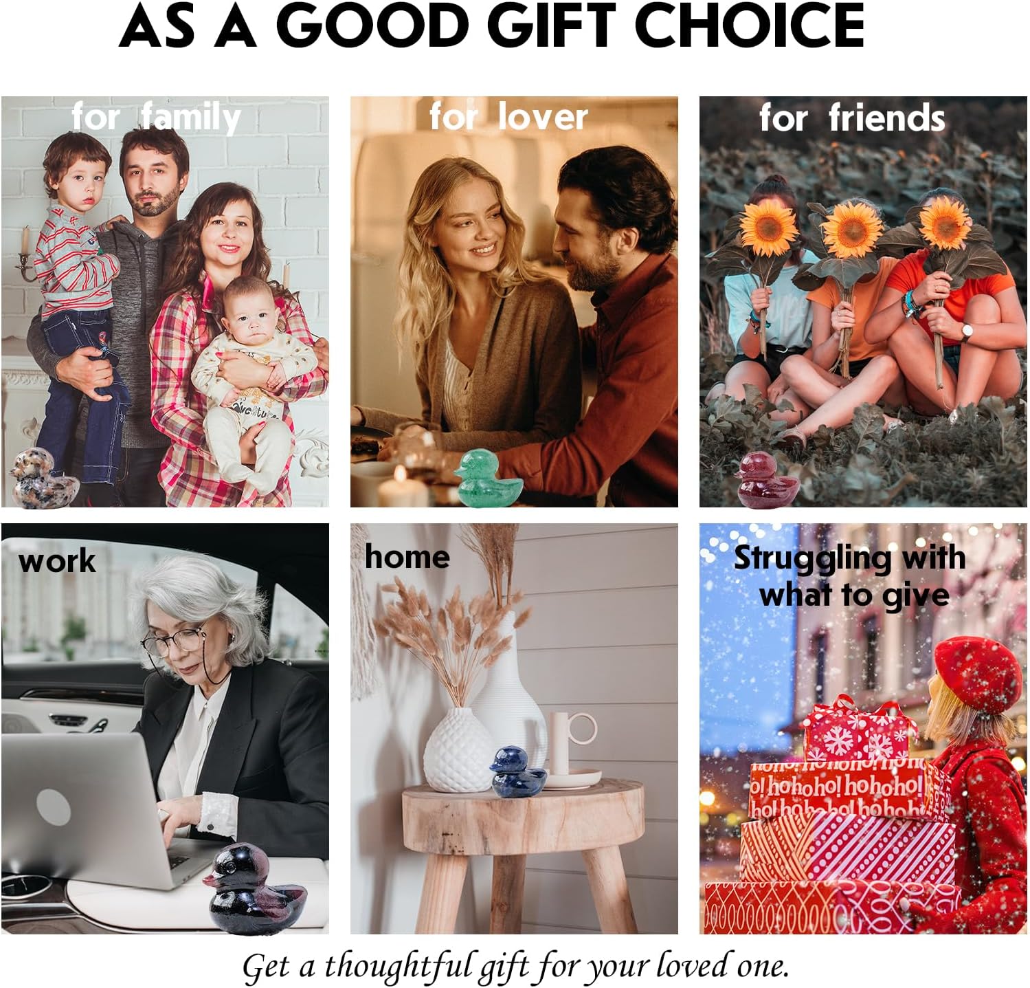 Runyangshi Crystal Duckling Statue Natural Flame Yooperlite Stone Figurine Crystal and Healing Stone Hand Carved Lucky Gemstone Sculpture Desk Decor Duck Lover Gift - Image 8