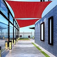 Vista 1 de Toldo rectangular de 8 x 10 pies, color rojo, para patio, césped, jardín, actividades al aire libre, malla con bloqueo UV, podemos hacer tamaños