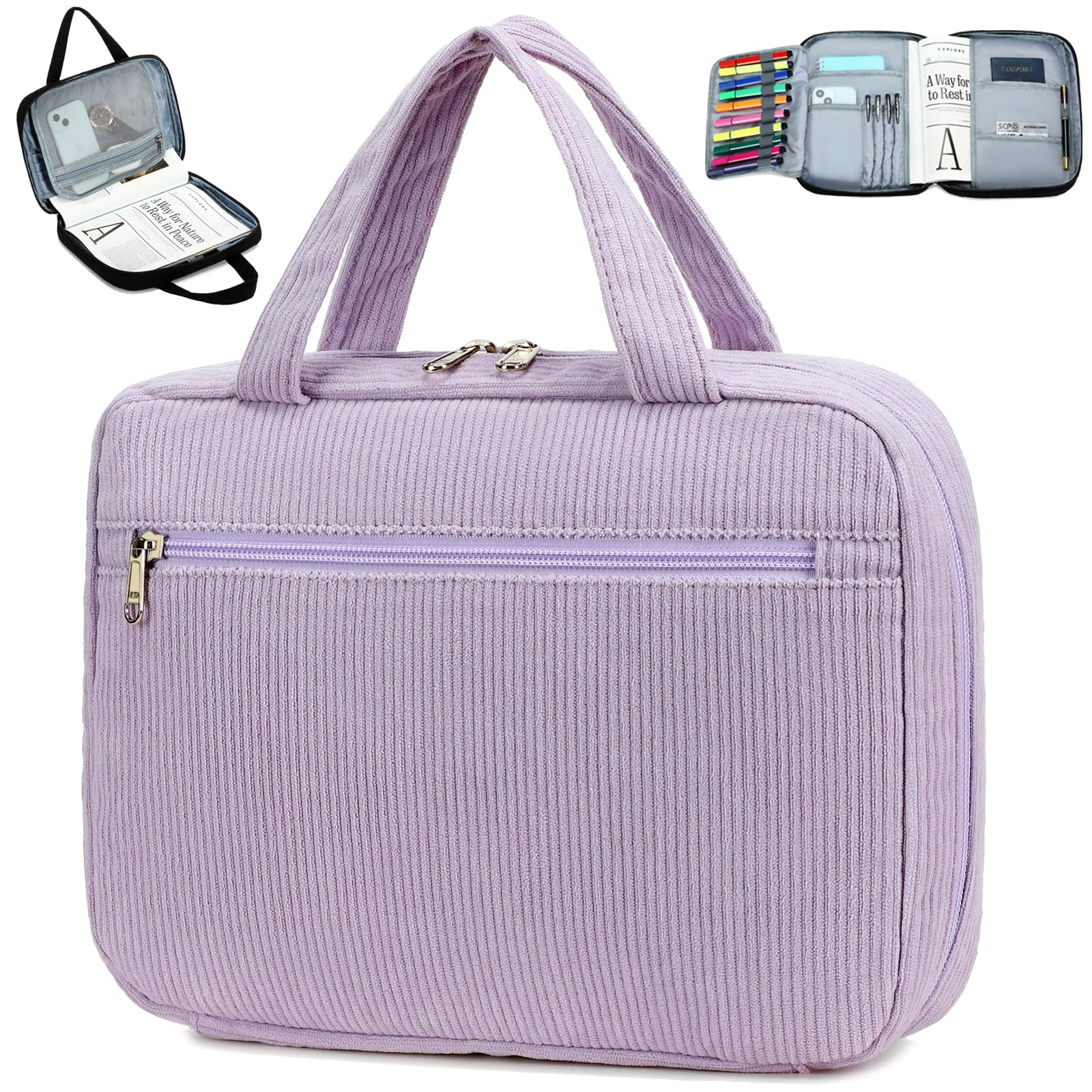 Octsky Bible Cover Case for Women Bible Organizer Book Carrying Bag for Medium and Large Bibles, Purple