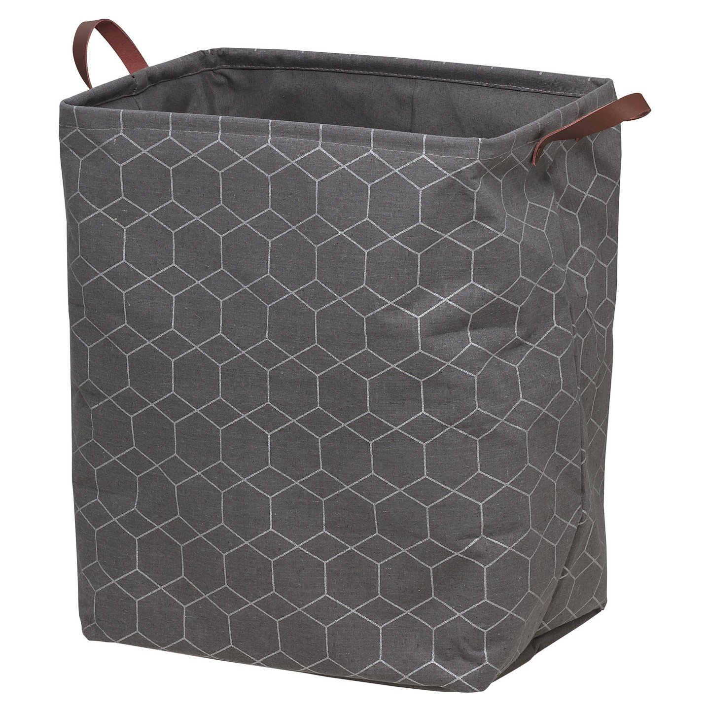 Sealskin Geometric Laundry Basket, Polyester, Grey, 30 x 50 x 40 cm