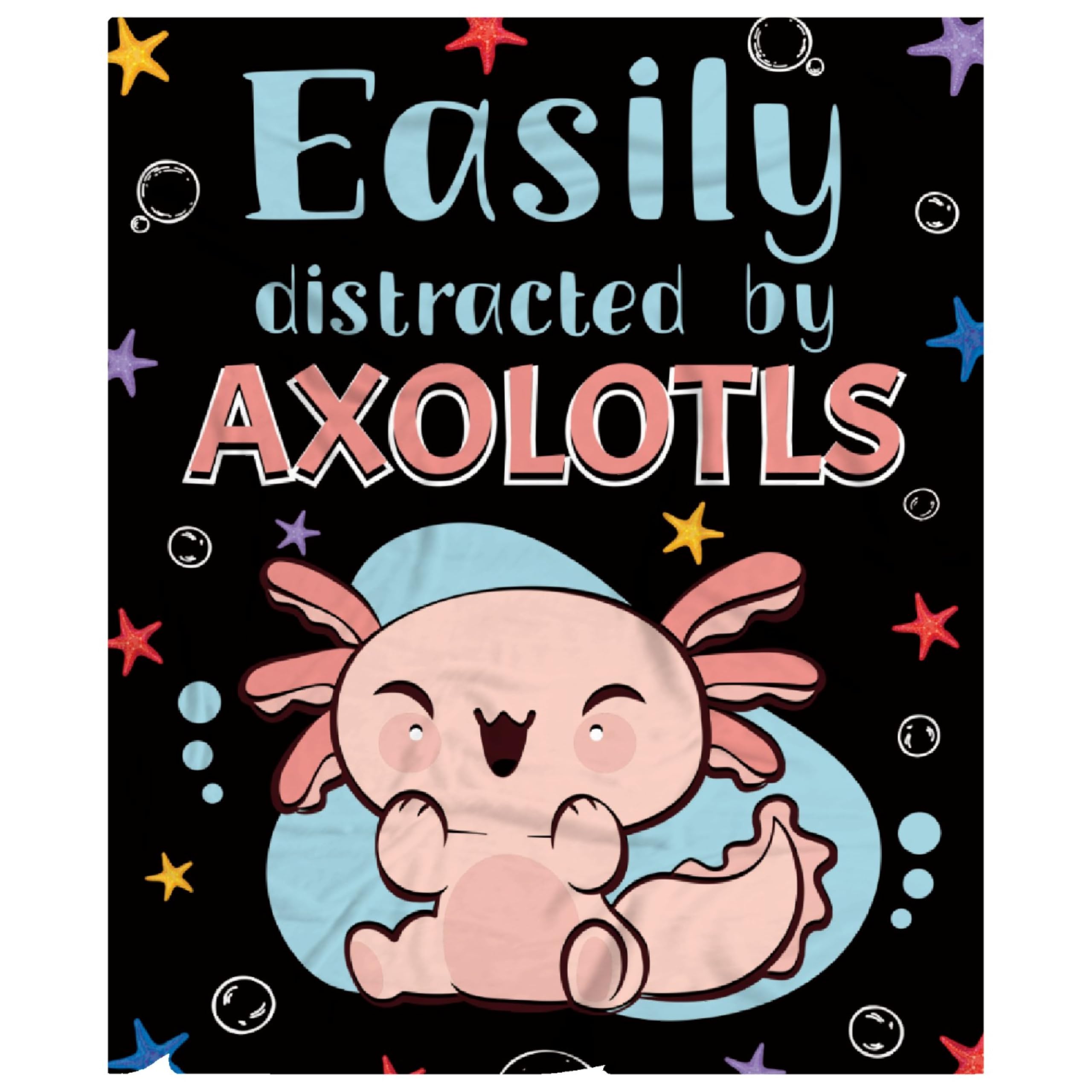 Easily Distracted by Axolotls Blanket Gifts for Girls Boys Women - Super Soft Cozy Warm Throw Sheet for Couch Bed Sofa Office Decor All Season 40"x50" for Kids