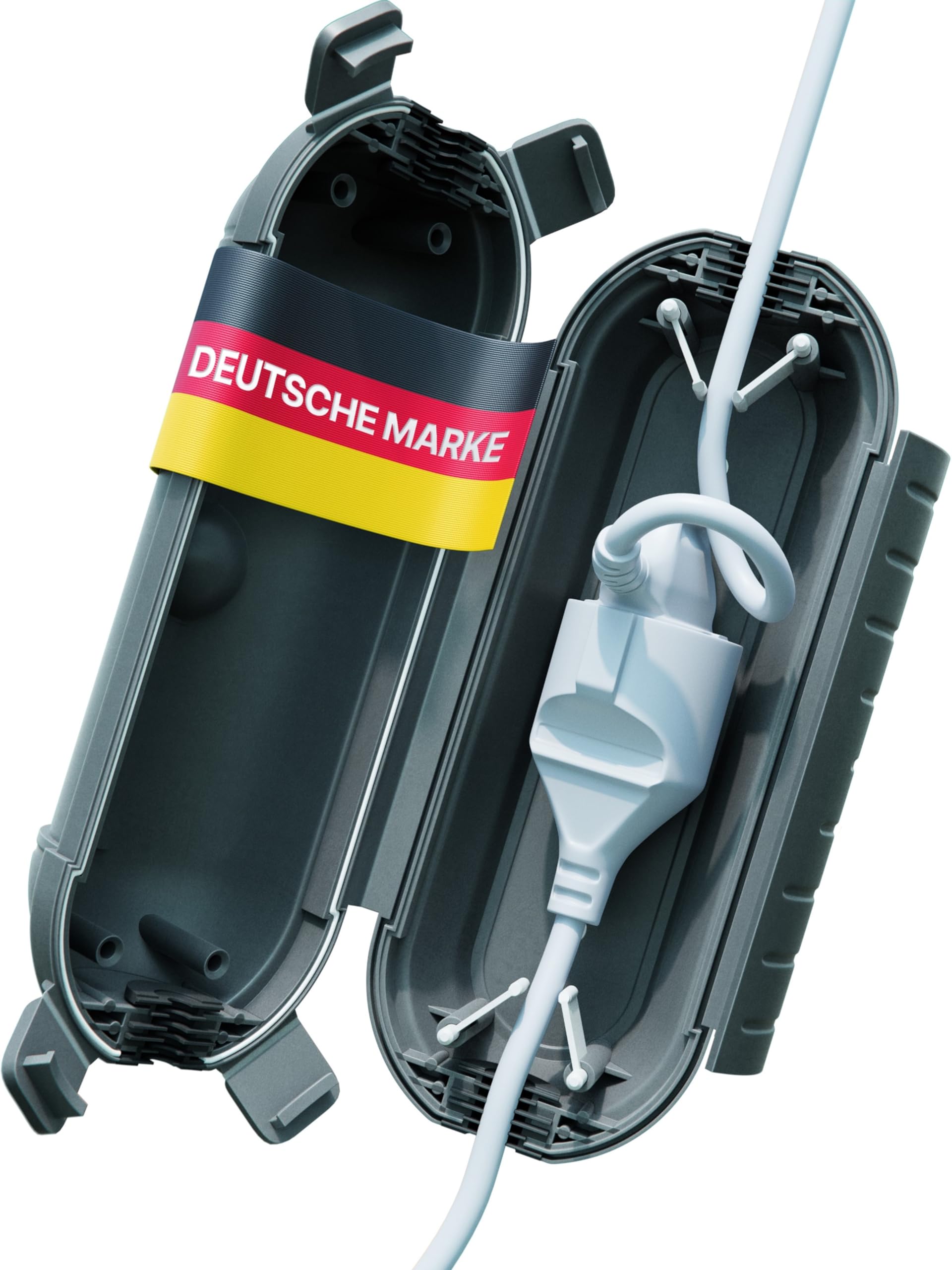 Adlerfokus Kabelbox wasserdicht IP44 [Das Original] Safe Box - Sicherheitsbox - Outdoor Box wasserdicht - Steckerschutz aussen wasserdicht - Wetterfeste Elektrobox - Schutzbox