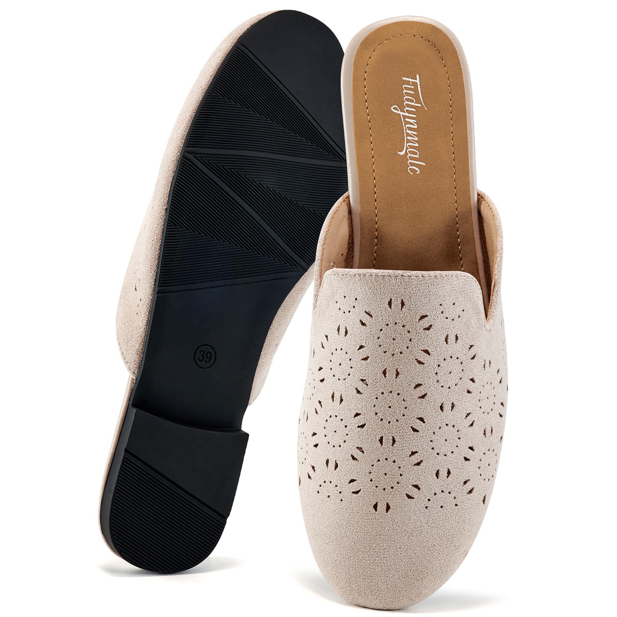 Womens Mules Flats Shoes: Casual Closed Toe Suede Backless Loafers Comfortable Dressy Slip-on Slides Footwear-image-9
