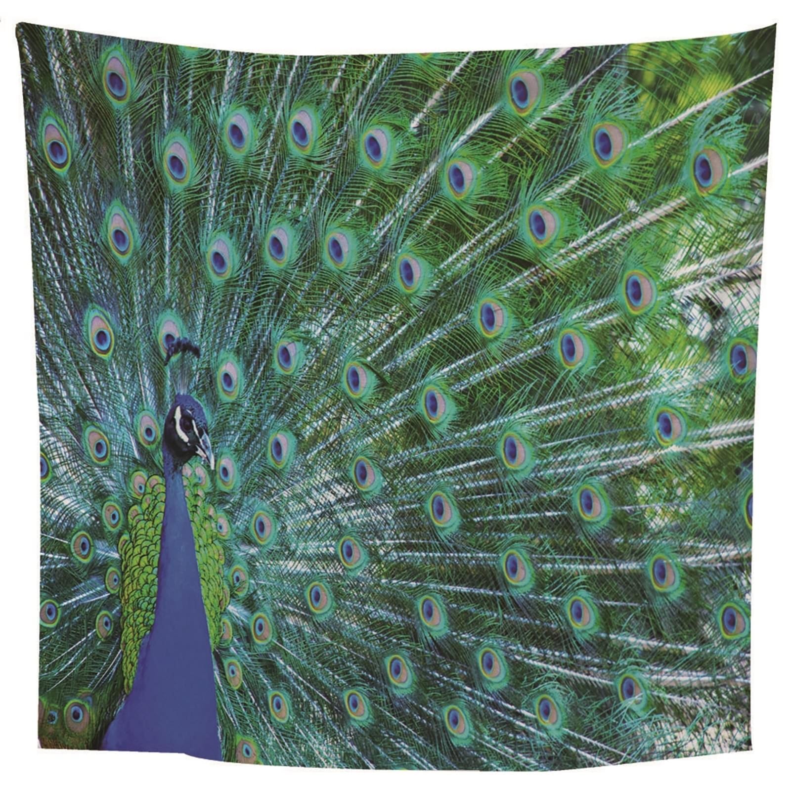 Lieson Arazzo Decorativo, Arazzi da Parete Indiano 260x240CM Pavone Tappeti Parete Camera Letto da Appendere Alla Parete Per Decorazione Della Casa, Blu Verde