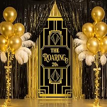 22 Pcs Roaring 20s Party Decorations Set 1920s Party Decor Curtain Balloons