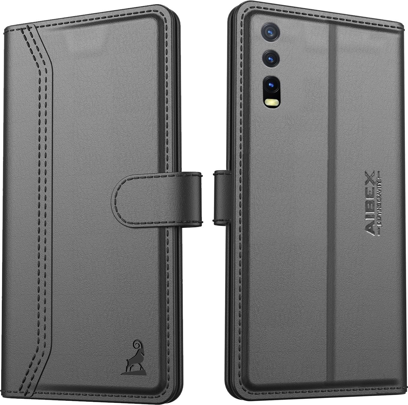 AIBEX ® Vivo Y20 / Vivo Y20i / Vivo Y20A / Vivo Y12s / Vivo Y20G Flip Cover Leather Finish | Inside TPU with Card Pockets | Wallet Stand | Complete Protection Flip Case Black (B09FXYG6PC) Amazon Price History, Amazon Price Tracker