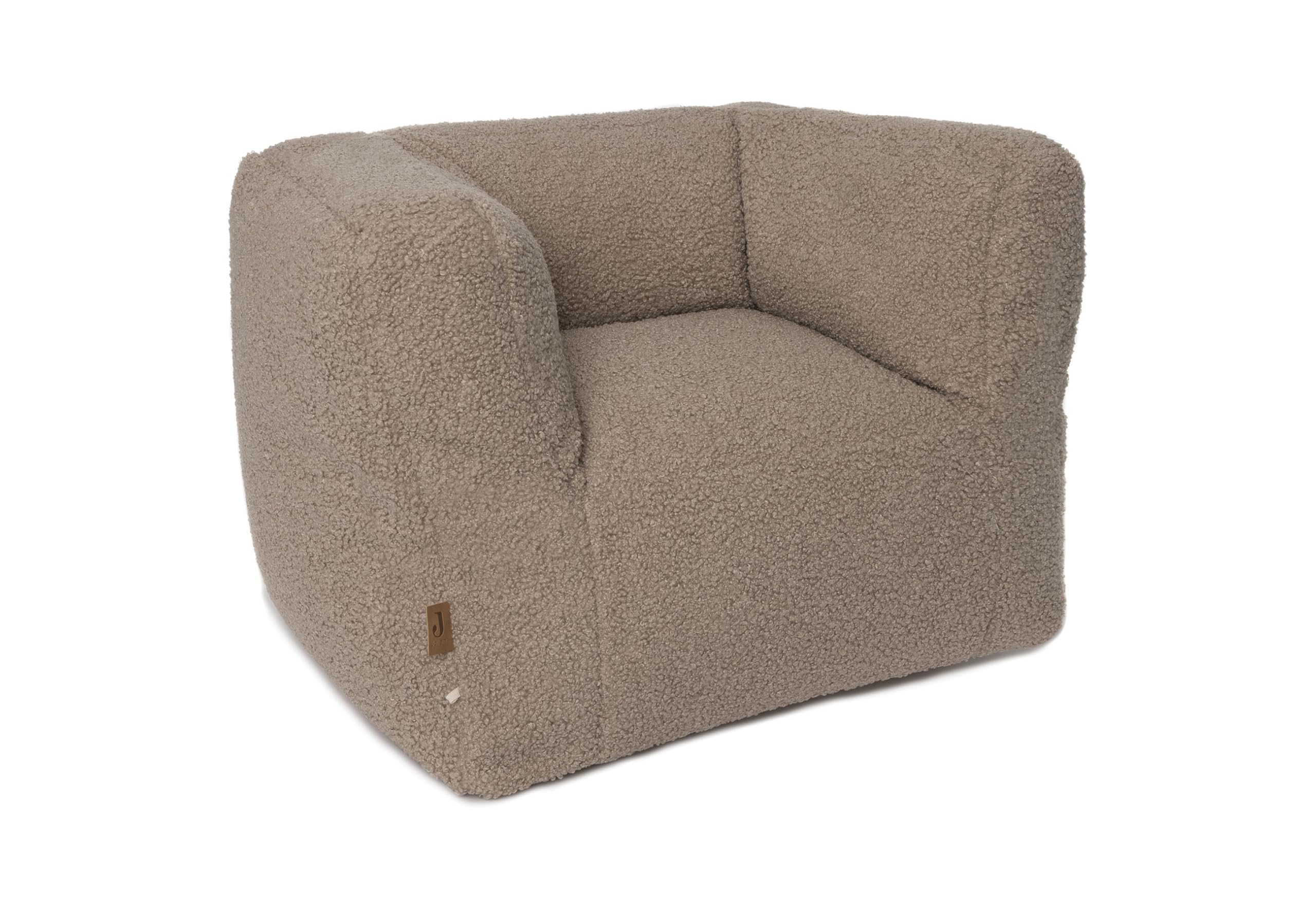 Jollein Sillón Infantil - Puf para niños - Tela Suave Tipo Peluche - Warm Sand - Sillón Acogedor para niños pequeños - 40x46x37 cm