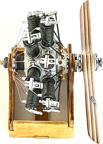 Miniatura 7 de Model Airways Oberursel UR III - Kit de modelo de motor de avión de madera de tilo y metal a escala 1:16 para montar, fabricado en Estados Unidos