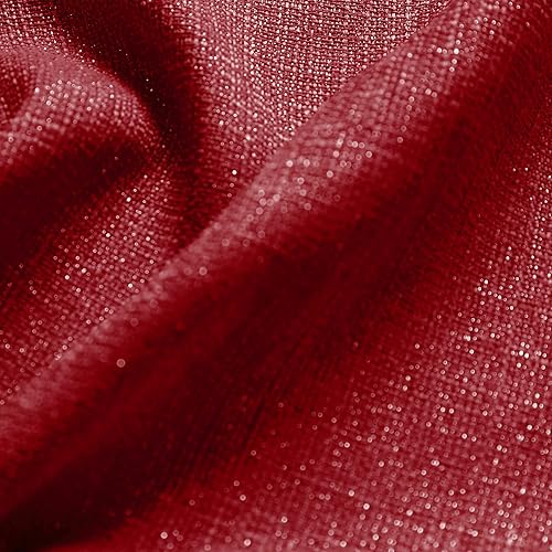 Miniatura 6 de Mrs.Naturall Cortinas semitransparentes y transparentes con ojales de 84 pulgadas con purpurina roja brillante y para decoración de dormitorio y