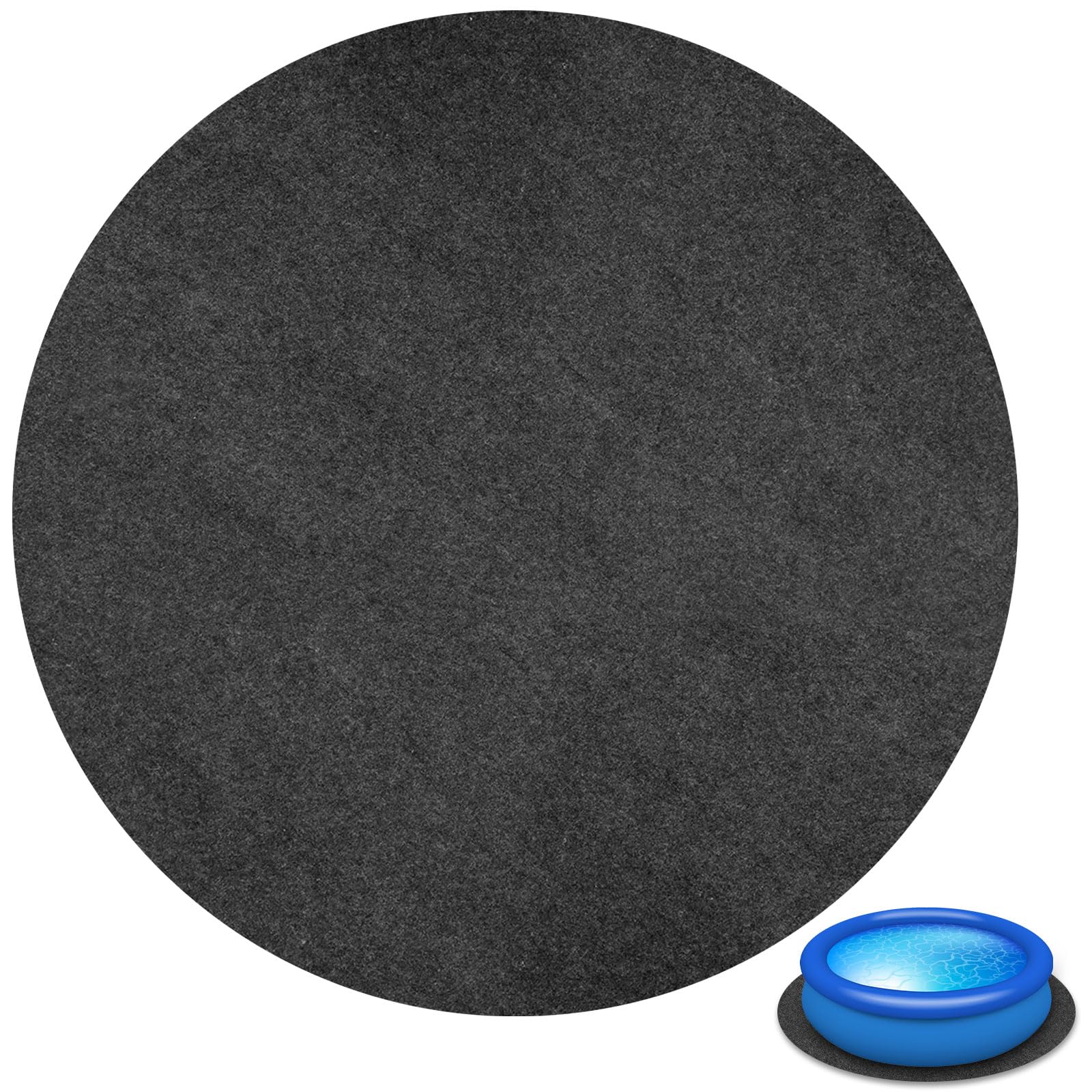 Tapis de Protection de Sol pour Piscine Rond 198cm | Avec dos en PVC - Antidérapant et découpable - Pour sauna de jardin, protection du sol contre les pierres