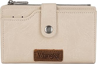 Wallet for Women Bifold Card Holder with Zipper and ID Window