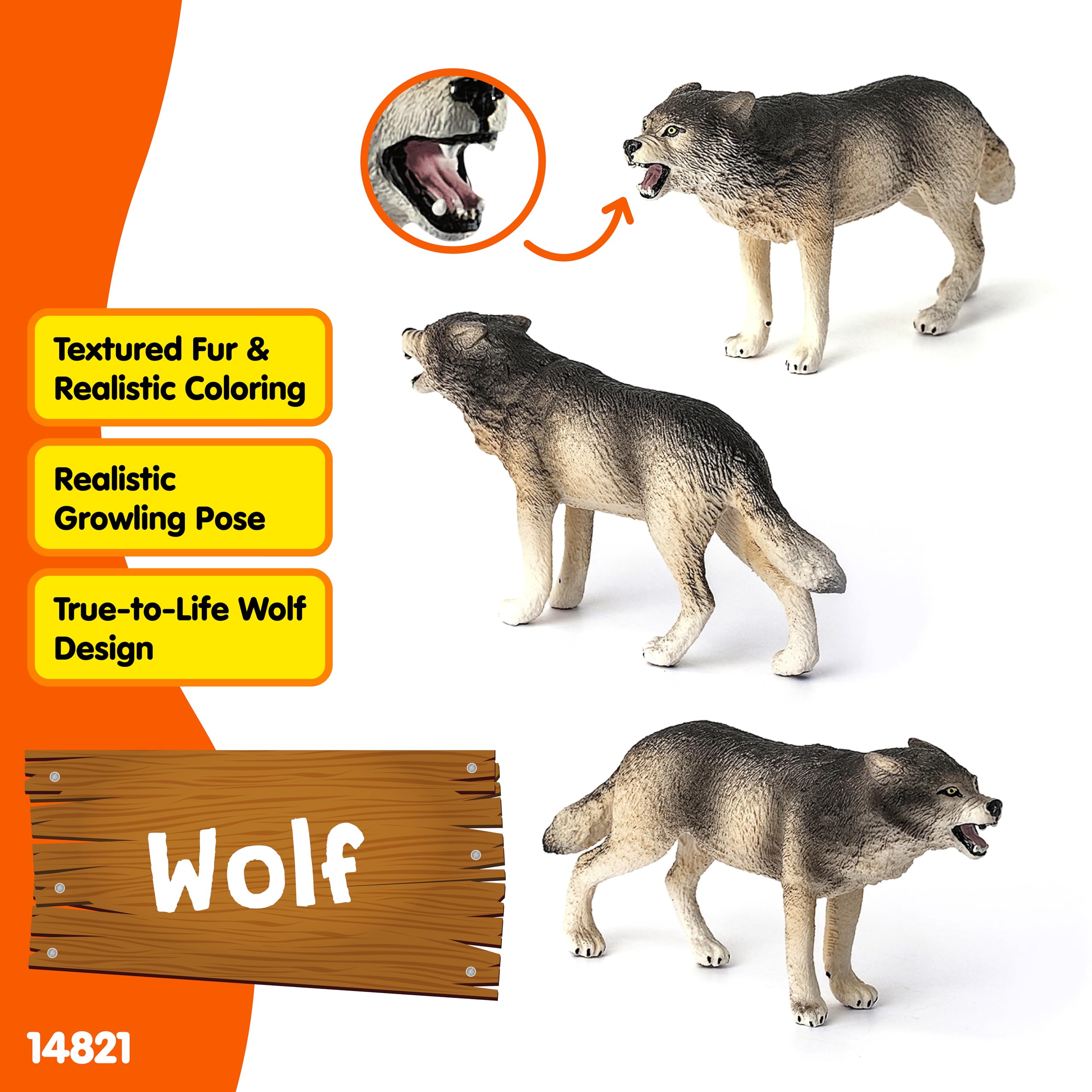 Amazon.com: Schleich Wild Life Realistic Prowling Gray Wolf