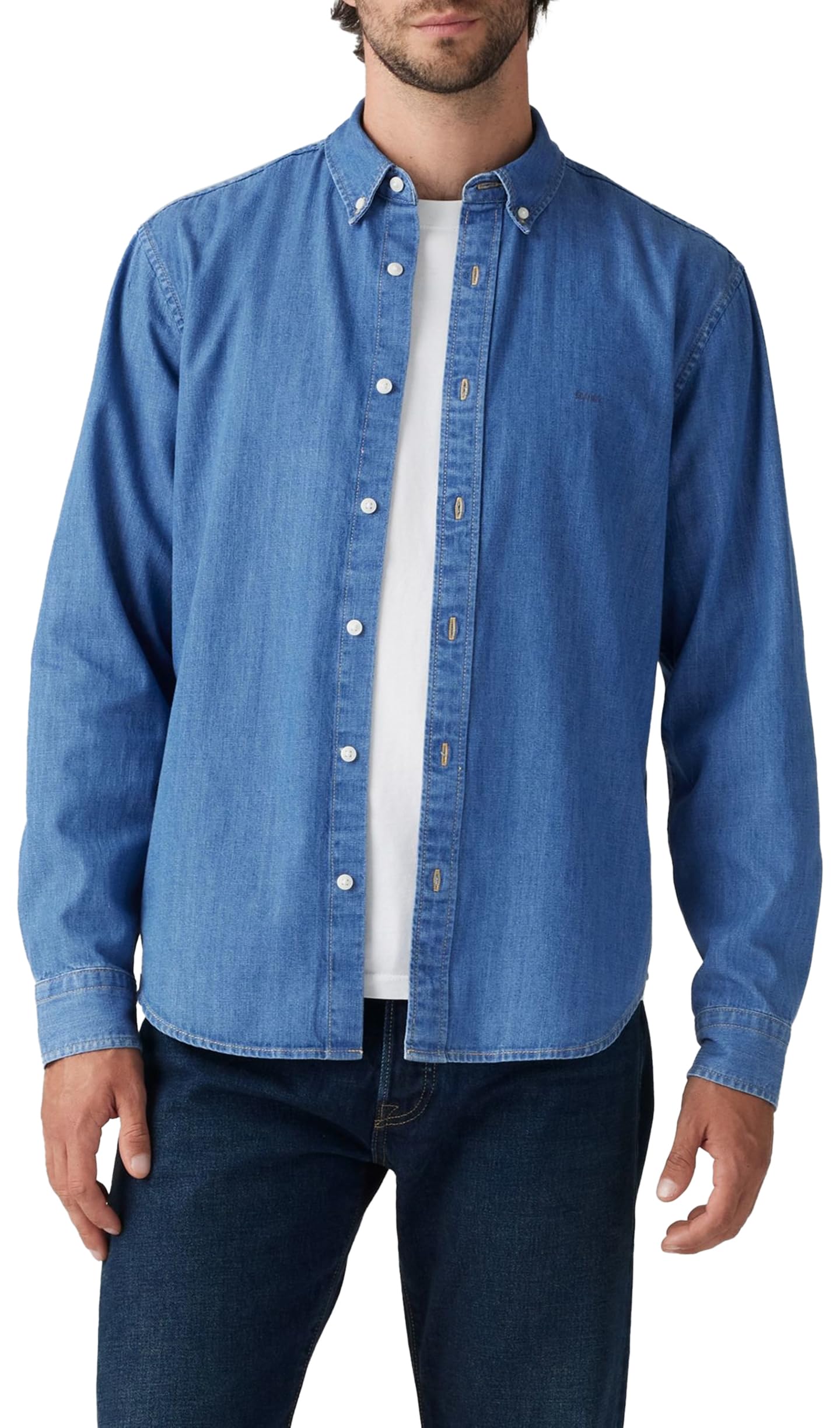 Levi's Men's Authentic Button Down Shirt, Woodrow MID WASH, M