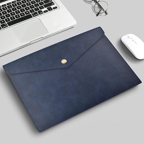 Miniatura 10 de VANRA Carpetas de archivo de piel sintética A4, soporte para documentos, sobre impermeable, organizador de archivos para tamaño carta con cierre