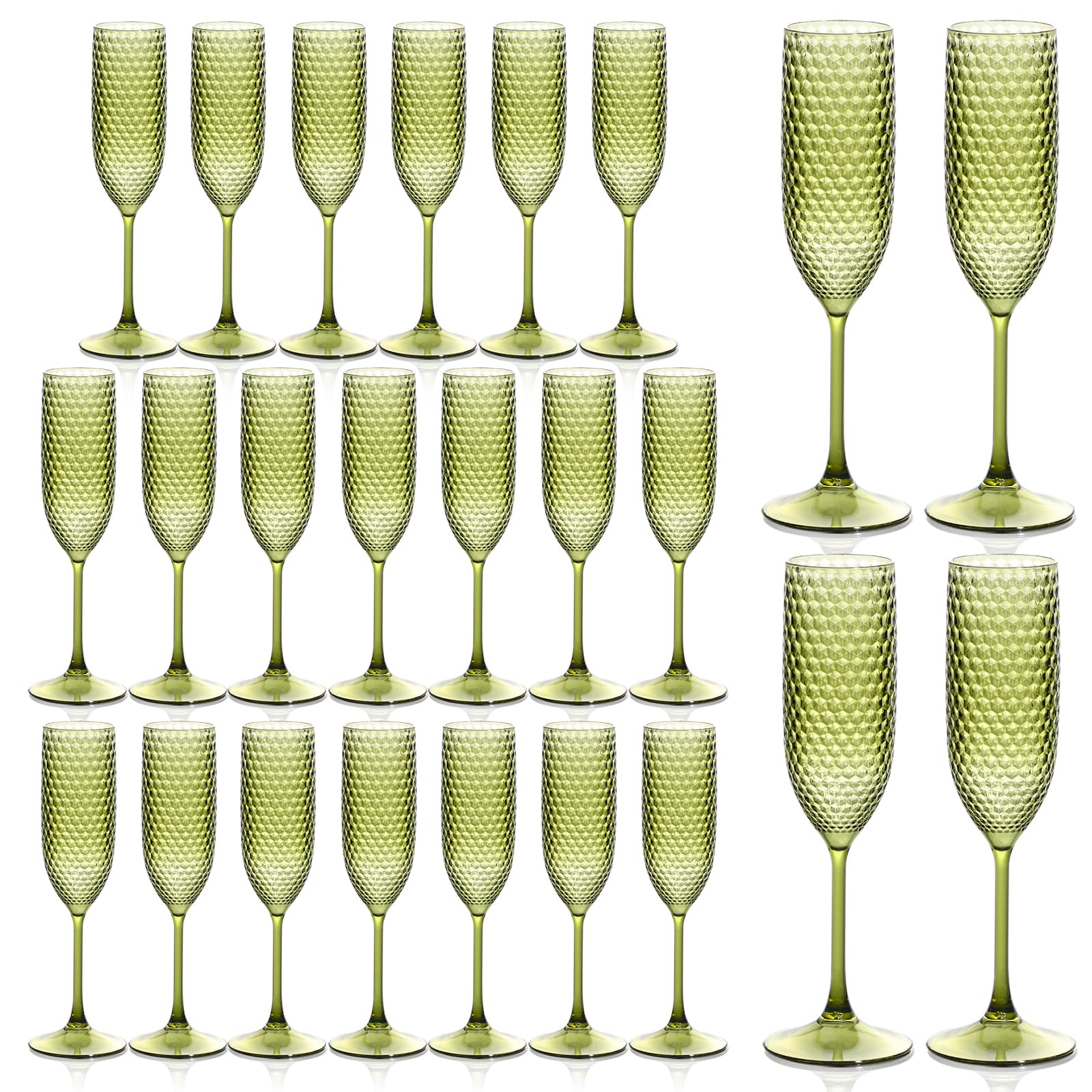 Plastic Champagne Flutes Champagne Glasses Unbreakable Wedding Toasting Glasses Reusable Diamond Wine Glasses Crystal Clear Party Wine Cups Vintage