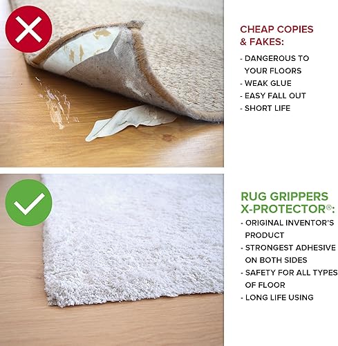 Miniatura 5 de X-Protector Pinzas para alfombras, 16 unidades de agarre anti rizado para alfombra, mantiene tu alfombra en su lugar y hace que las esquinas sean