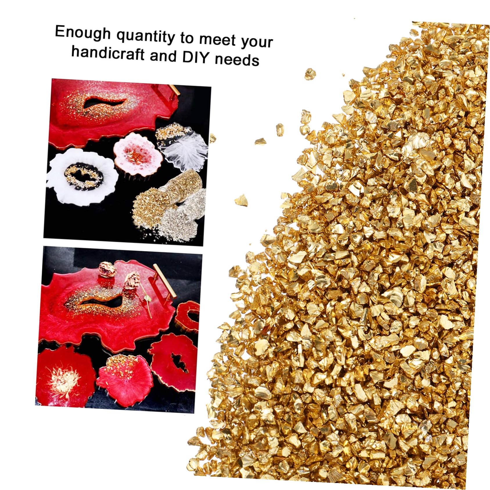SOIMISS 500g Unregelmäßige Goldene Glassplitter Metallische Chips für Selbstgemacht Bastelarbeiten und Nageldesign Glasbruch Material für Dekorative Kunsthandwerk Projekte