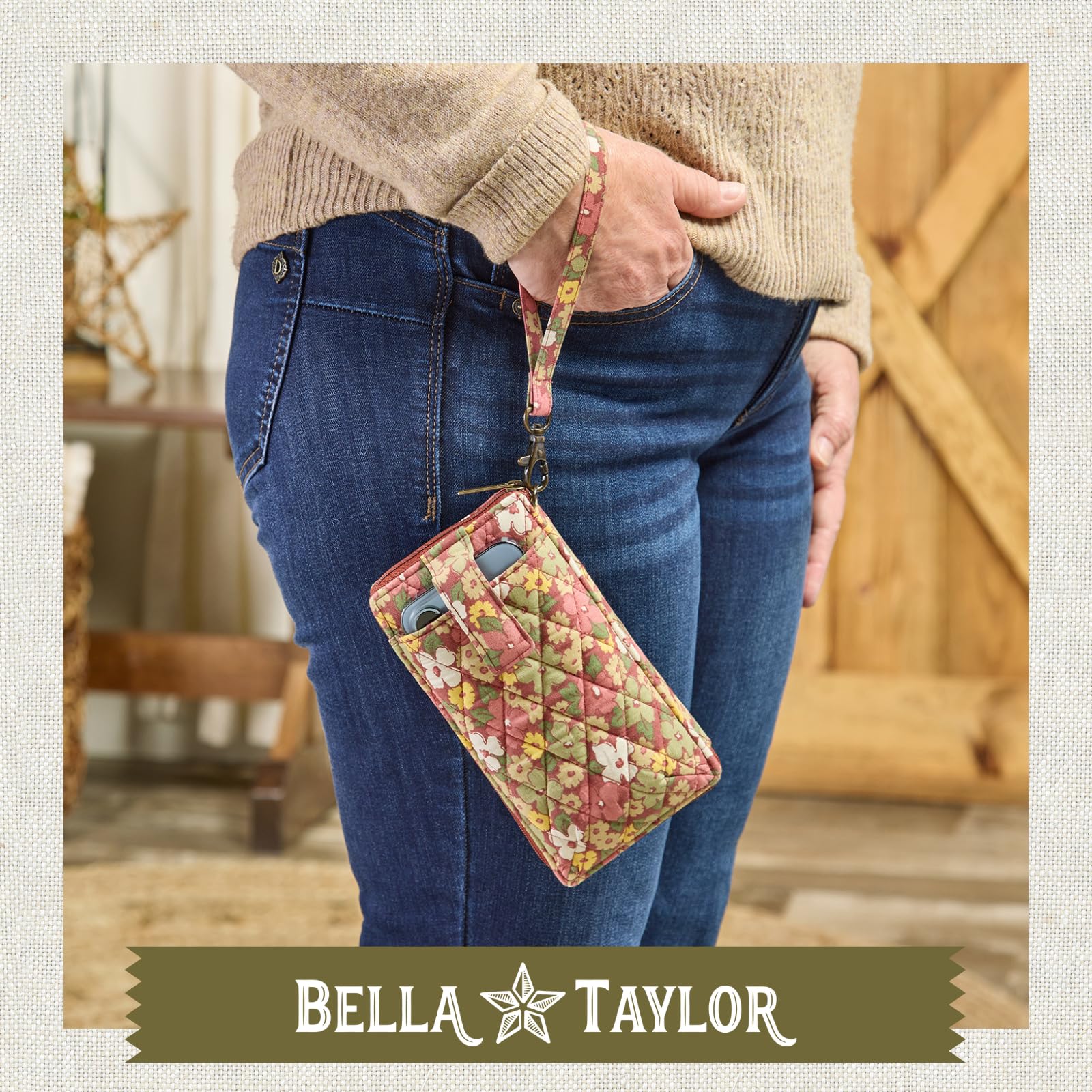 Bella Taylor Cell Phone Wallet for Women | with Detachable Wristlet, Smartphone Pocket and RFID Protection | Autumn Garden