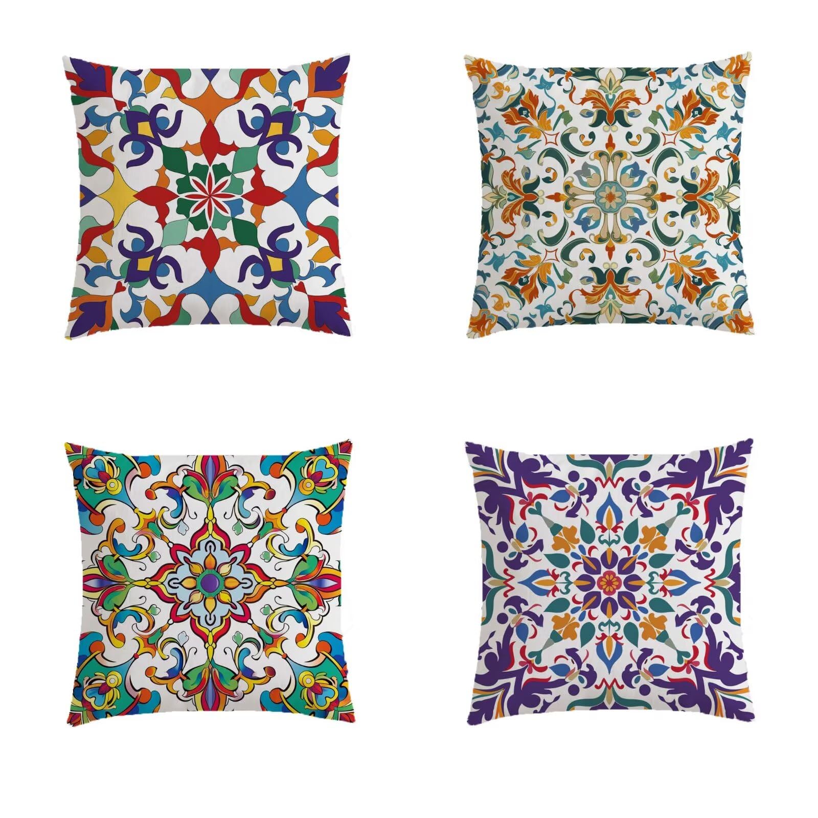 Taie oreiller bohemia gifts carrée en lin 80x80 cm pour grand coussin de jardin