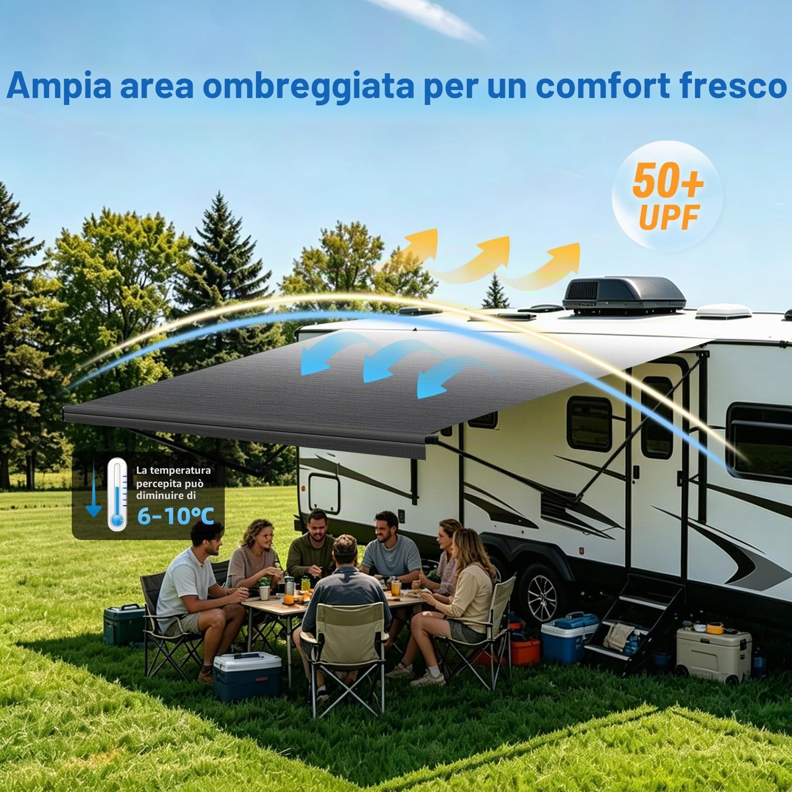 Sostituzione del tessuto per tenda da campeggio, ricambio per tenda da campeggio, 453,6 g, in vinile resistente impermeabile, universale, per tutte le marche di camper, rimorchi, tende da
