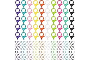 100 Pcs Multicolor Hard Plastic Keychain Clips