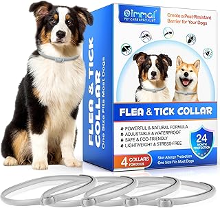 Bieyoc Flea Collar for Dogs, Natural Dog Flea Collars (4Pcs), 24 Months Protection Adjustable Flea Treatment for Dogs, Waterproof Flea and Tick Collar for Small, Medium and Large Dogs