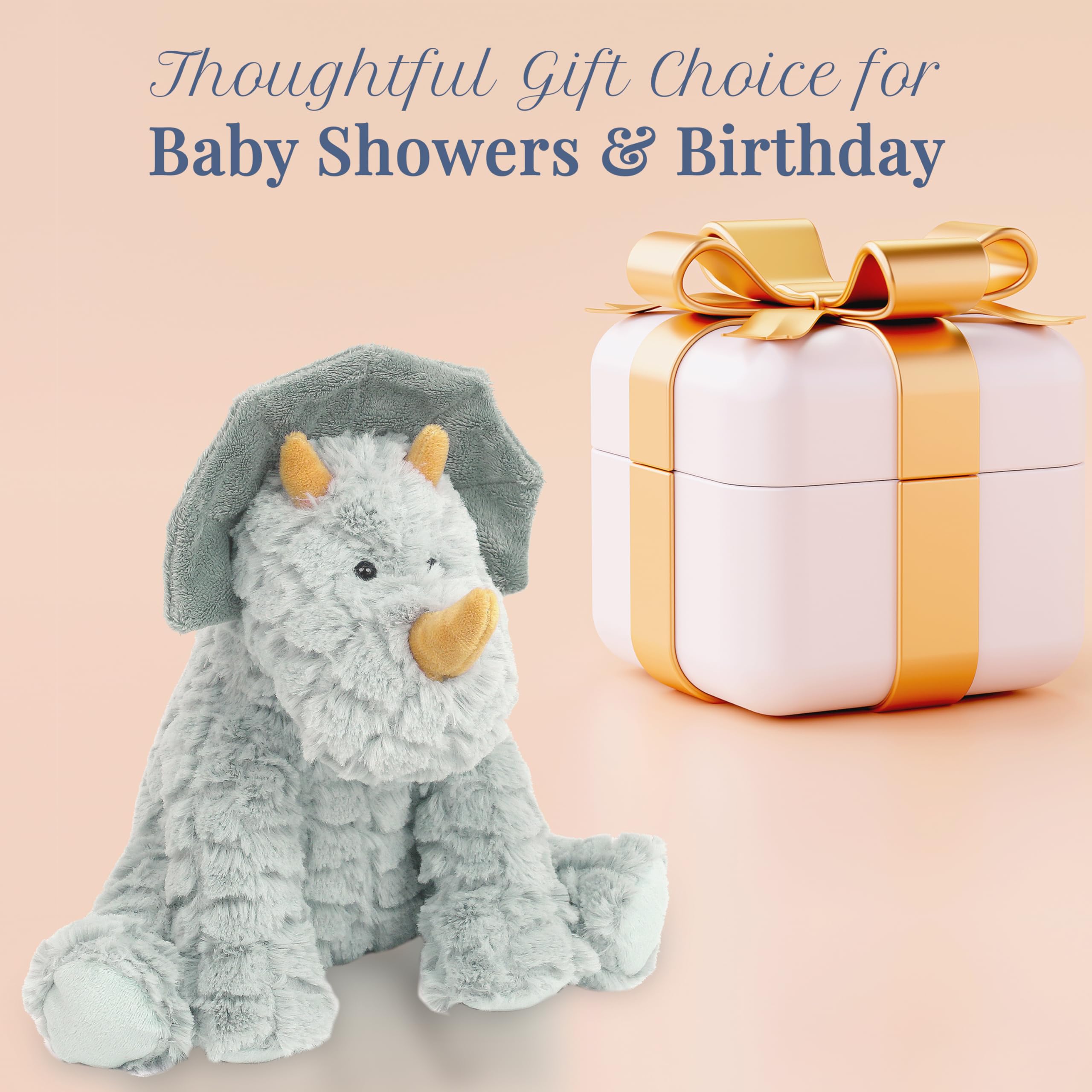 MON AMI Bashful The Dino - Peluche a forma di dinosauro, 22,9 cm, morbido e coccoloso, da utilizzare come giocattolo o decorazione per la stanza dei bambini, ideale per bambini di tutte le età