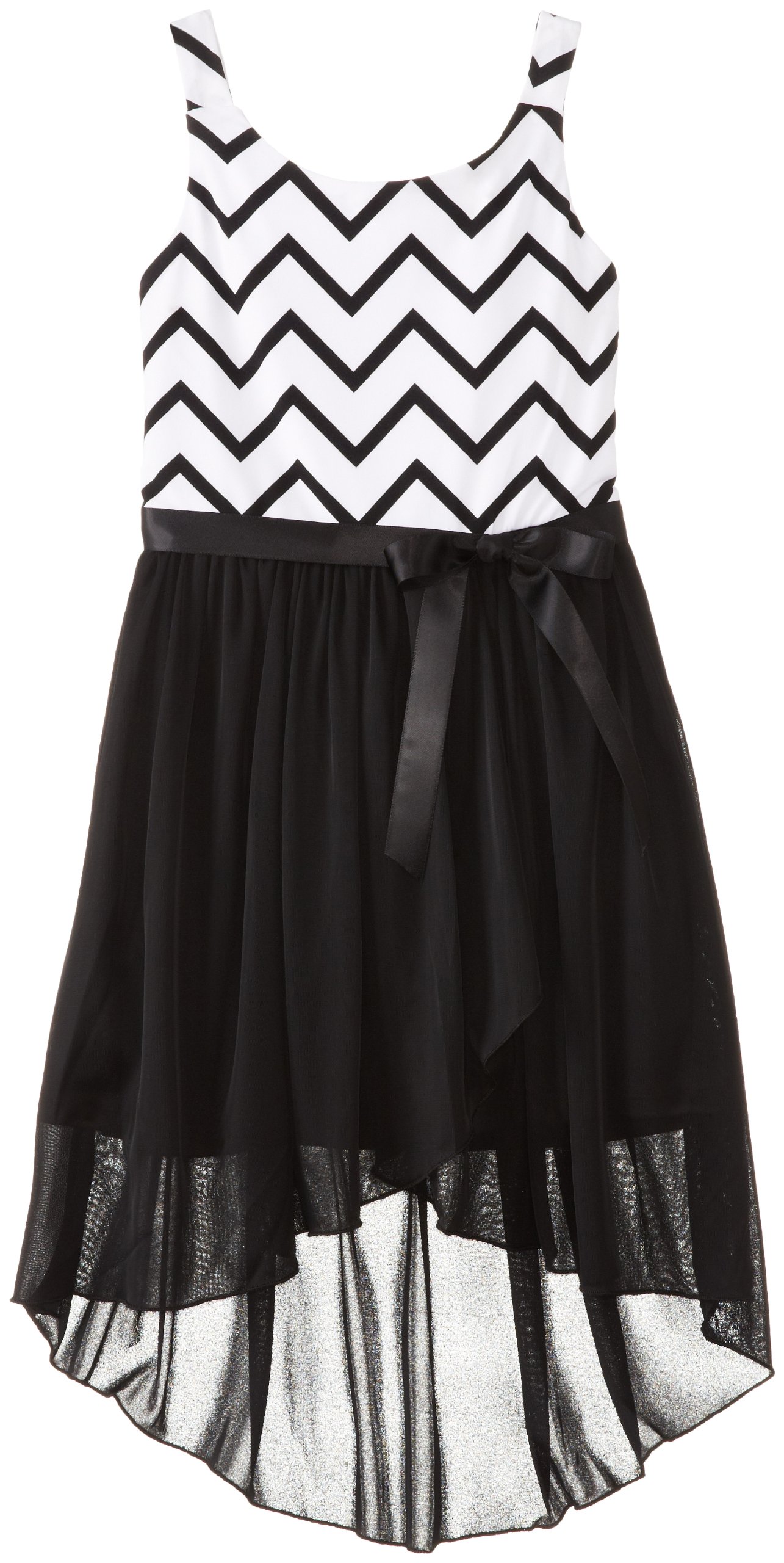 Amy Byer Big Girls' Knit To Woven High Low Dress