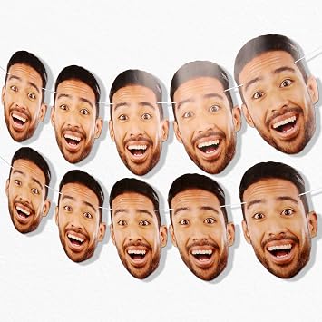 Big Dot of Happiness Custom Photo Fun Face Garland Banner, Personalized Face Cut Out Birthday Banner, Party Decor for Retirement, Graduation, Custom Face Banner, 30 Feet of Cord, 10 Face Cut Outs