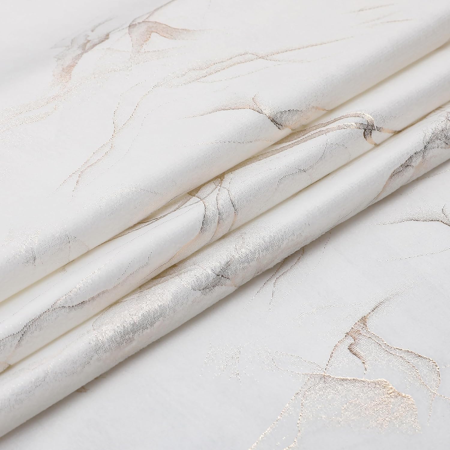 Majestic Giftware Velvet Tablecloths for Rectangle Tables - TC1413 | (70/144) Stormy - White Gold Print Hem Stitch Dining Table Cover | Washable Rectangle Tablecloth for Kitchen, Dinning, Party