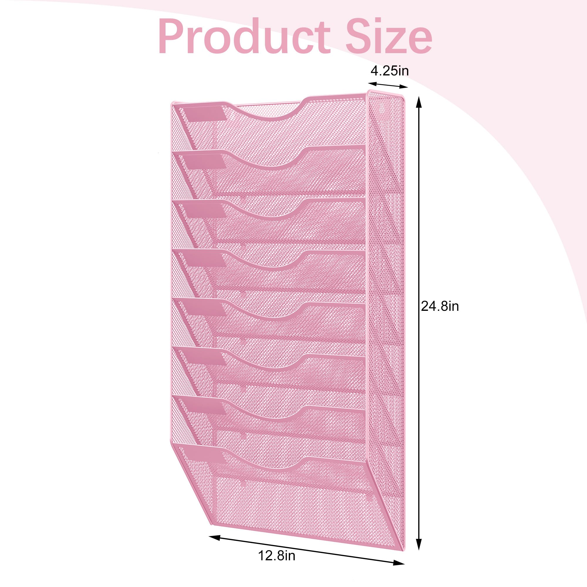 EasyPAG Organizador de archivos de pared de malla de 8 bolsillos con soporte para llaves, fácil gestión y clasificación de archivos, soporte de pared que ahorra espacio para oficina, hogar, aula