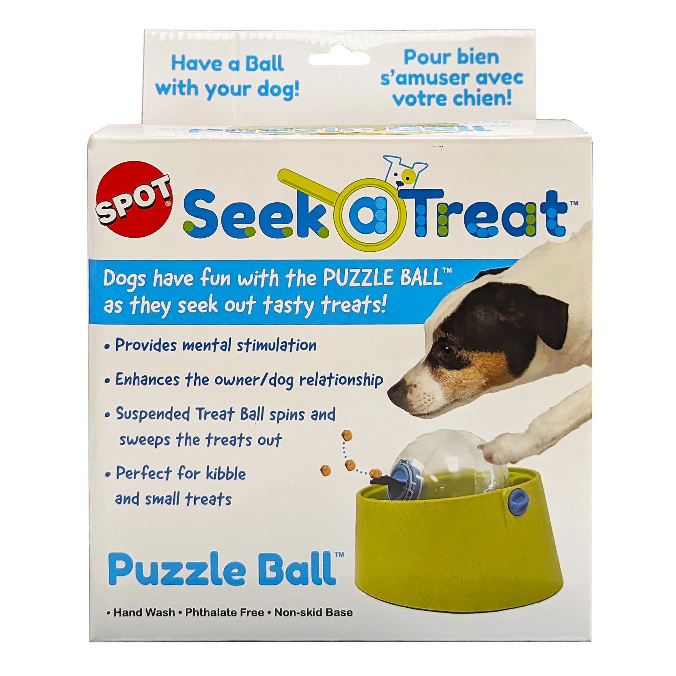 SPOT Seek-A-Treat Puzzle Ball - Treat Dispenser Puzzle Toy for Dogs Provides Mental Stimulation and Prevents Boredom Interactive