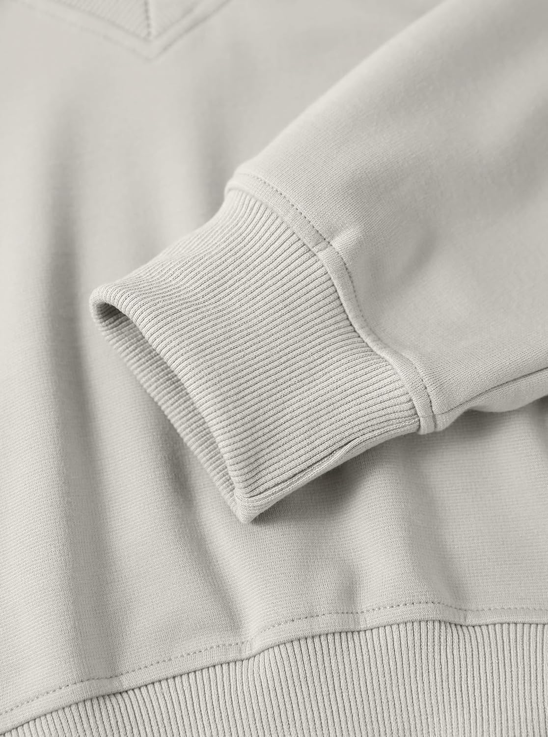 Remidoo Women's V Neck Cropped Sweatshirt Long Sleeve Loose Fit Drop Shoulder Pullover Top - Image 6