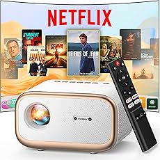[Auto Focus/Keystone]Projector 4K Support with WiFi Bluetooth, VIZONY 800ANSI Android TV Outdoor Projector, 4P4D/Zoom/PPT, Home Movie Projector with Netflix/Prime Apps Built-in, 8000+ Apps