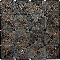 Vista 13 de DICOFUN 1 hoja de azulejos de cobre para despegar y pegar, azulejos de acero inoxidable para salpicaduras de metal para cocina, pegar en protector