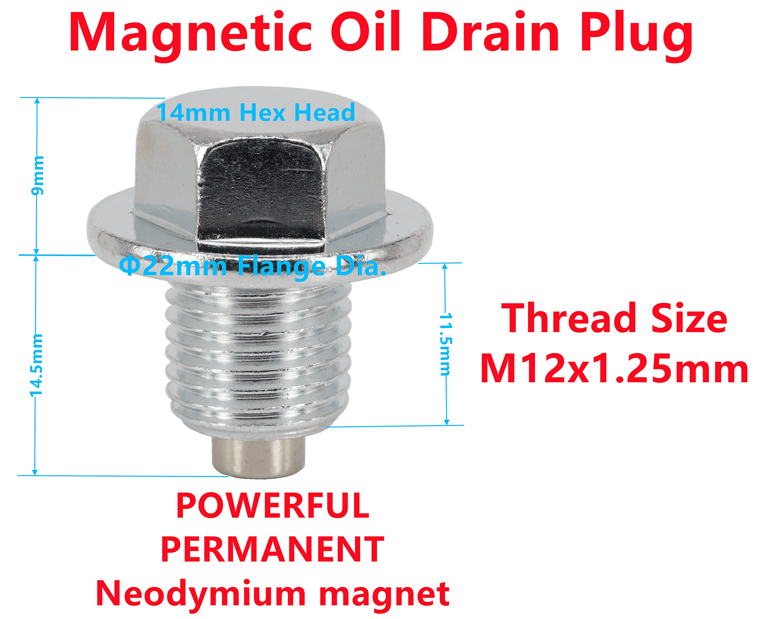 Amazon.com: Dsnaduo 5 Pcs M12x1.25mm Engine Magnetic Oil Drain