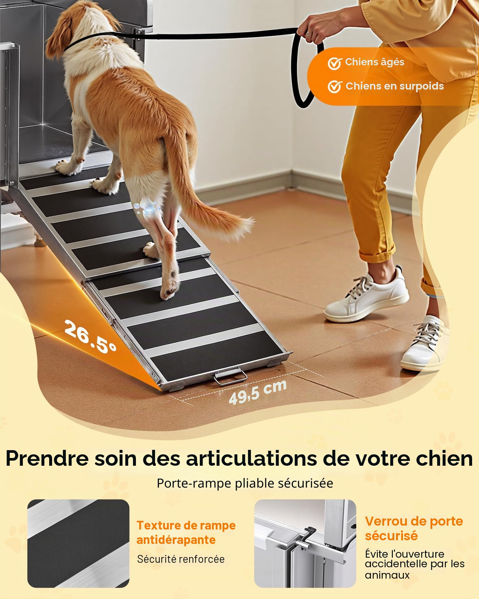 VEVOR Baignoire de Chien Acier Inoxydable, Baignoire de Toilettage pour Animaux de Compagnie 127,5 cm Station de Lavage Chat, avec Rampe, Panneau Filtre à Eau, Robinet, Pommeau de Douche, Porte Droite