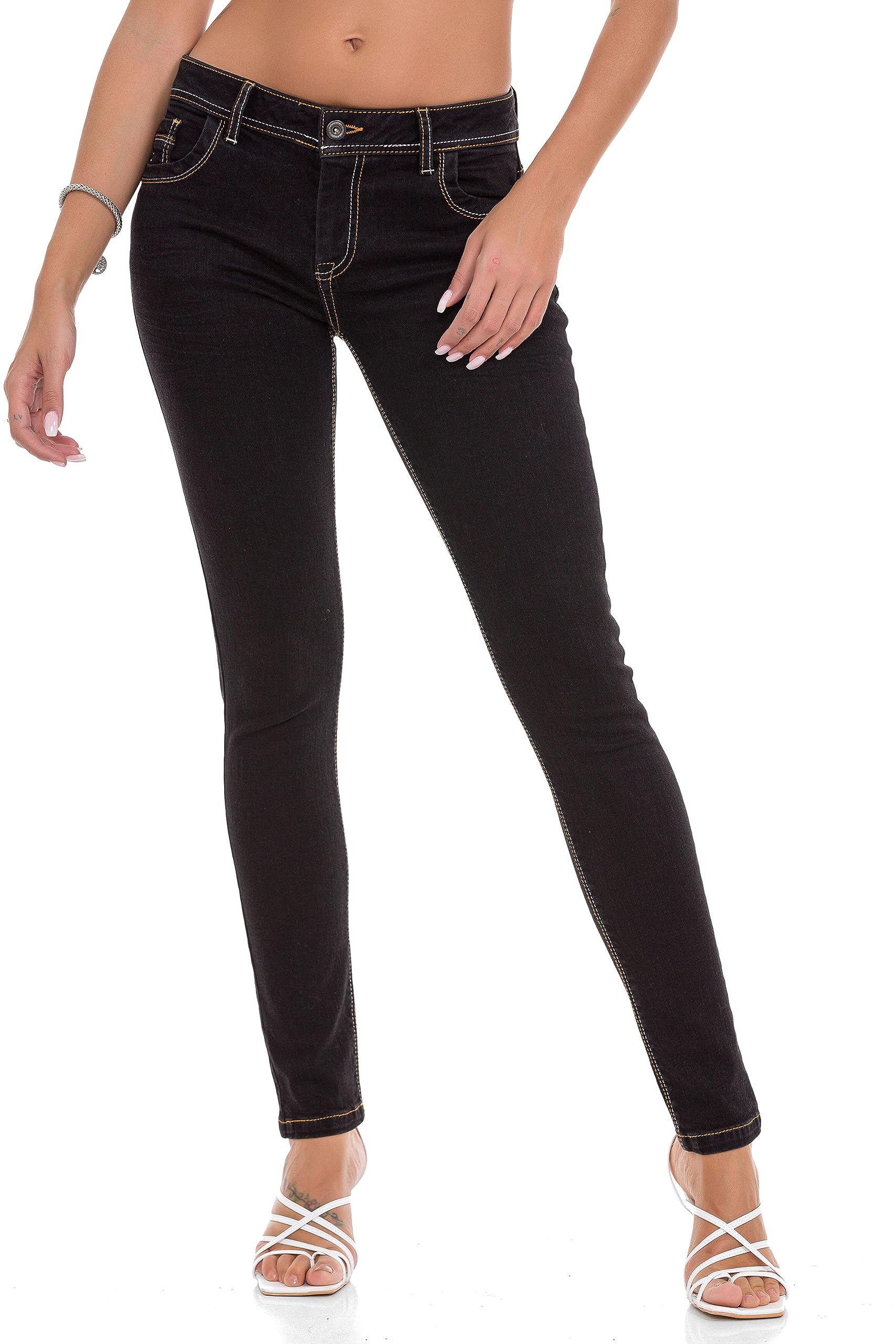Cipo & Baxx Jeans da donna, 443-nero, 25W x 32L