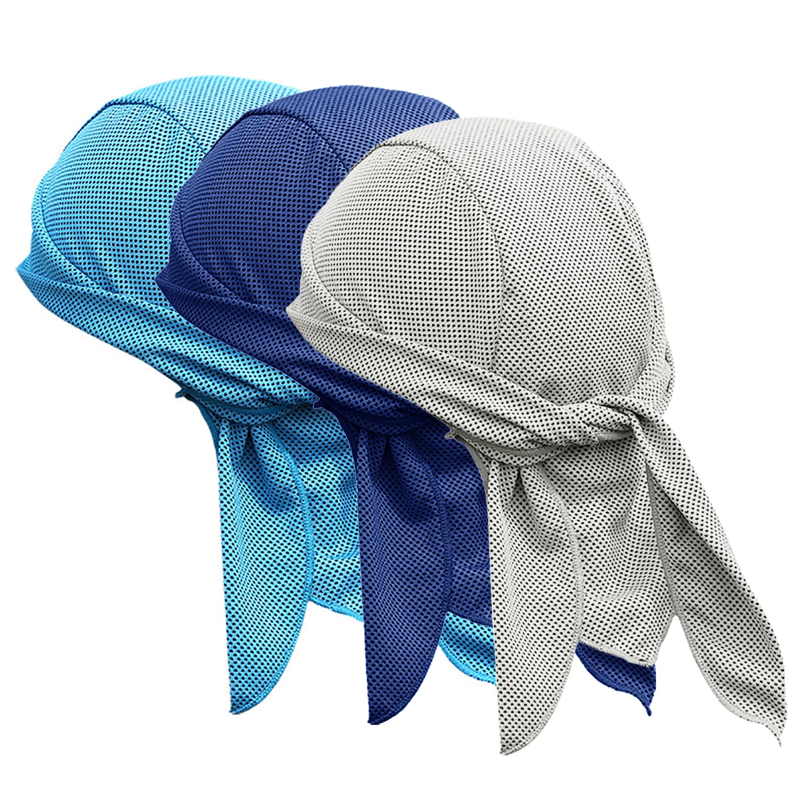 SUZALA Sweat Wicking Durags Cooling Doo Rags Breathable Helmet Liner Cycling Caps for Men and Women