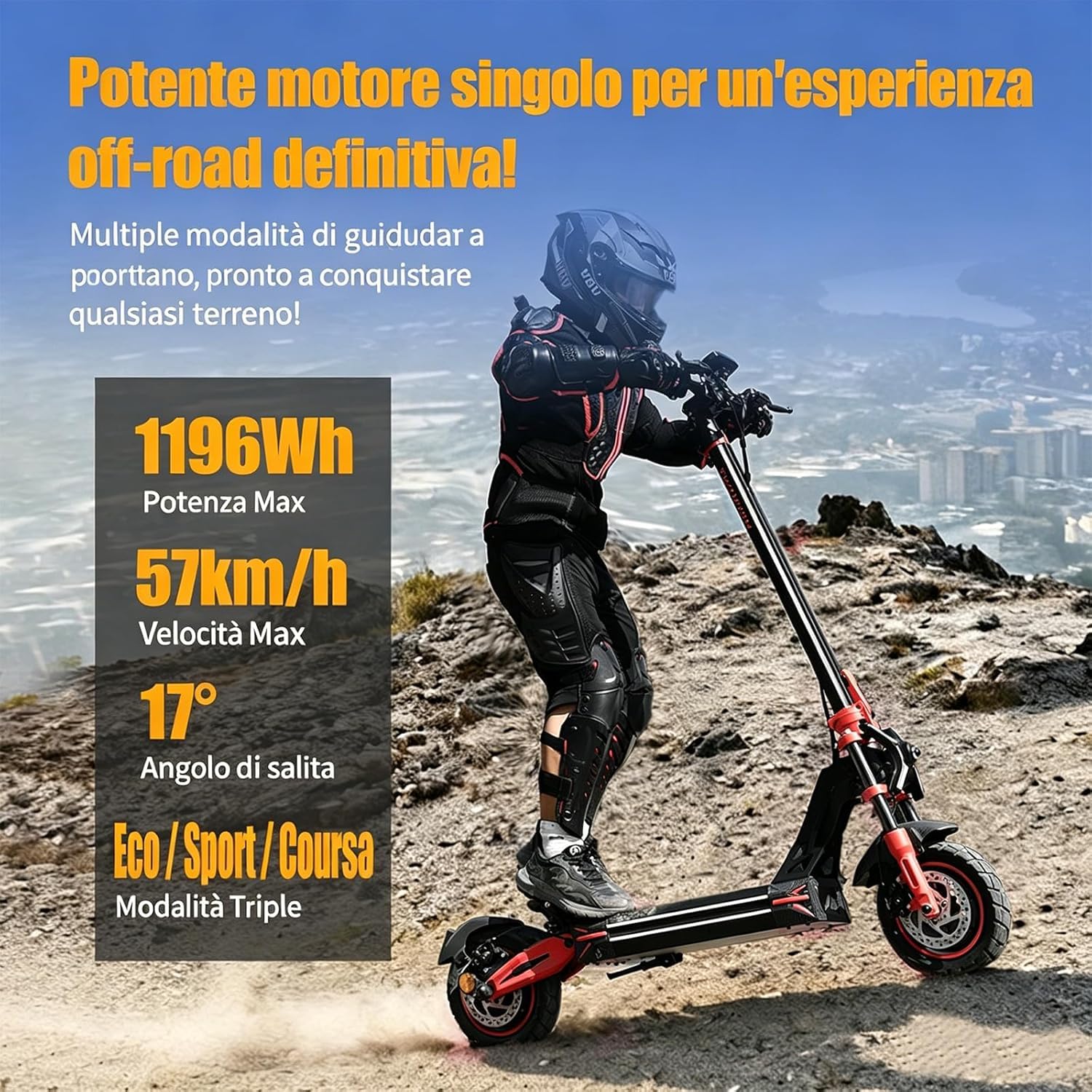 V4MAX Monopattino Elettrico per Adulti, 52V 23Ah, 45-55Km di Autonomia | Limite Di Velocità Sbloccabile,Display HD,Pneumatici 10",Sblocco NFC,Doppia Sospensione&Freno a Disco,Supporto per Telefono