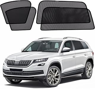XCBYT Car Sun Protection Compatible with Skoda Kodiaq 2017-2024, Window Blackout, Car Window Magnetic Sun Protection, Side Window, Breathable, Pack of 4