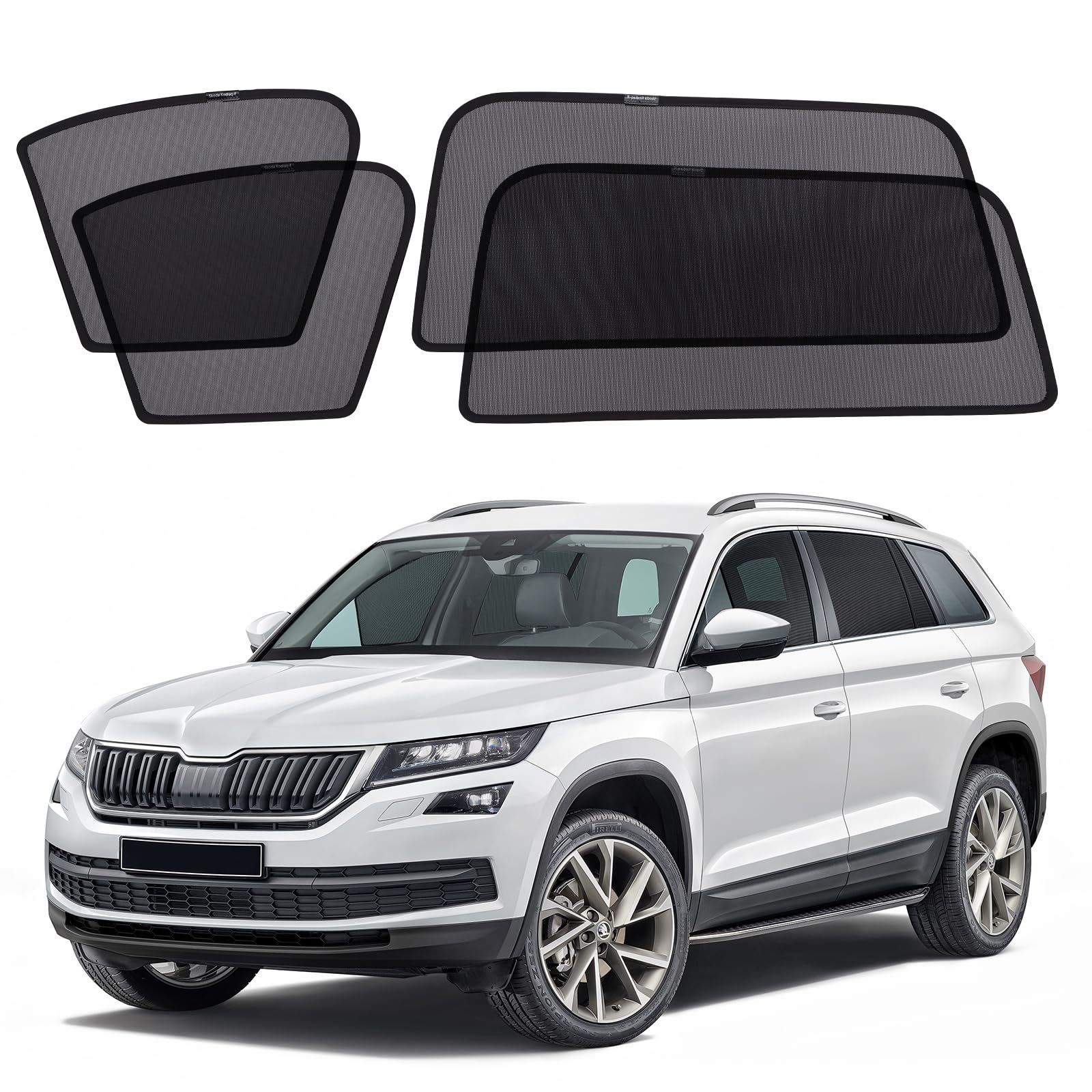 Magnetyczna ochrona przed słońcem do Skoda Kodiaq 2017-2023, szyby boczne