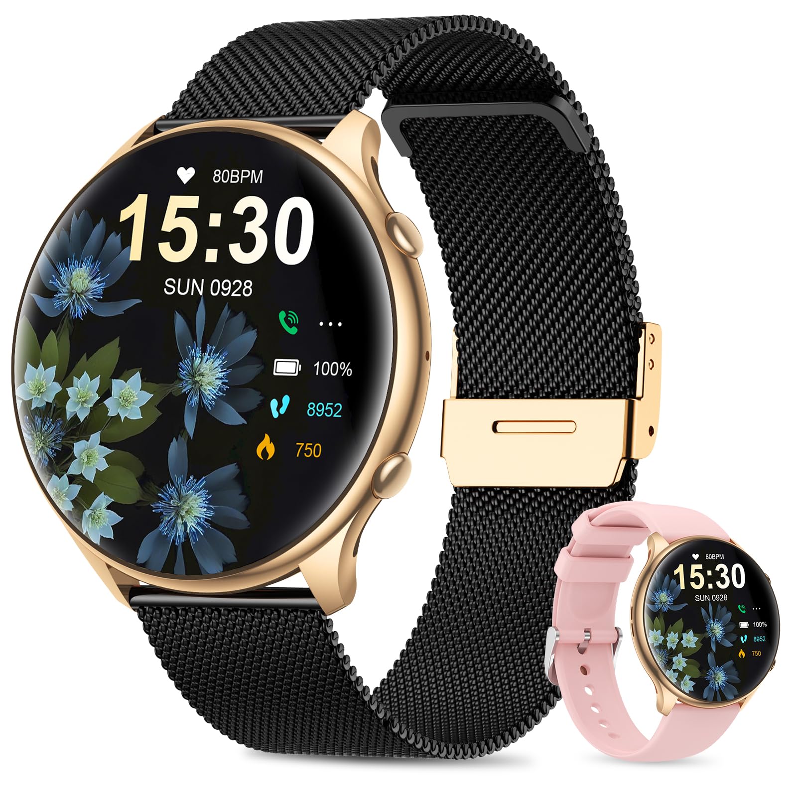 SLOKSFil 2024 Smartwatch Donna, Fitness Tracker con Contapassi, Sonno, Cardiofrequenzimetro, 1.39'' Orologio Smartwatch con Funzione Telefono, IP68 Smart watch Donna per Android & iOS