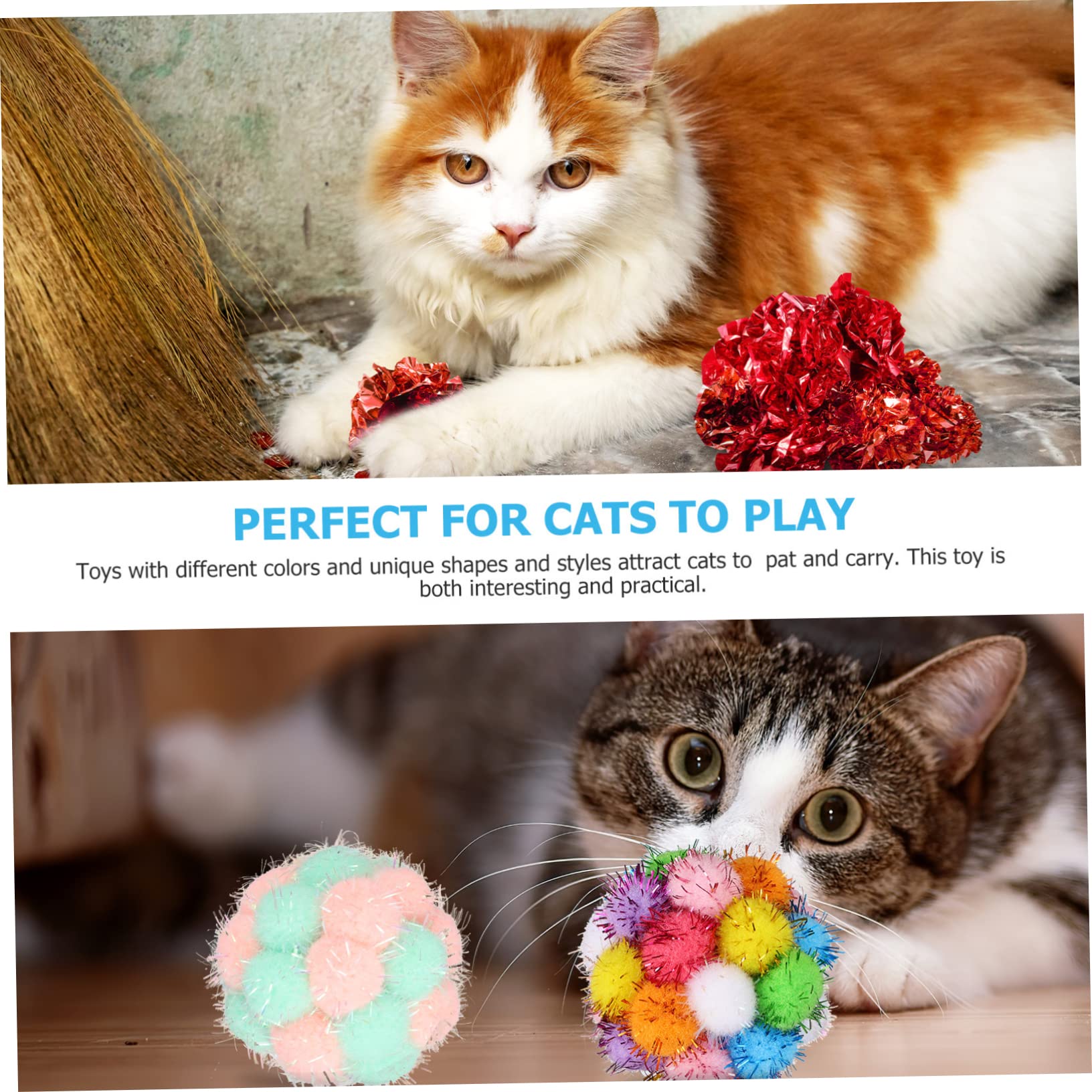 Kisangel 100stücke Interaktive Katzen Spielzeuge Mit Plüschbällen Und Geräusch Bunte Knisterbälle Für Drinnen Fördert Bewegung Und Spaß Für Kätzchen Und Katzen