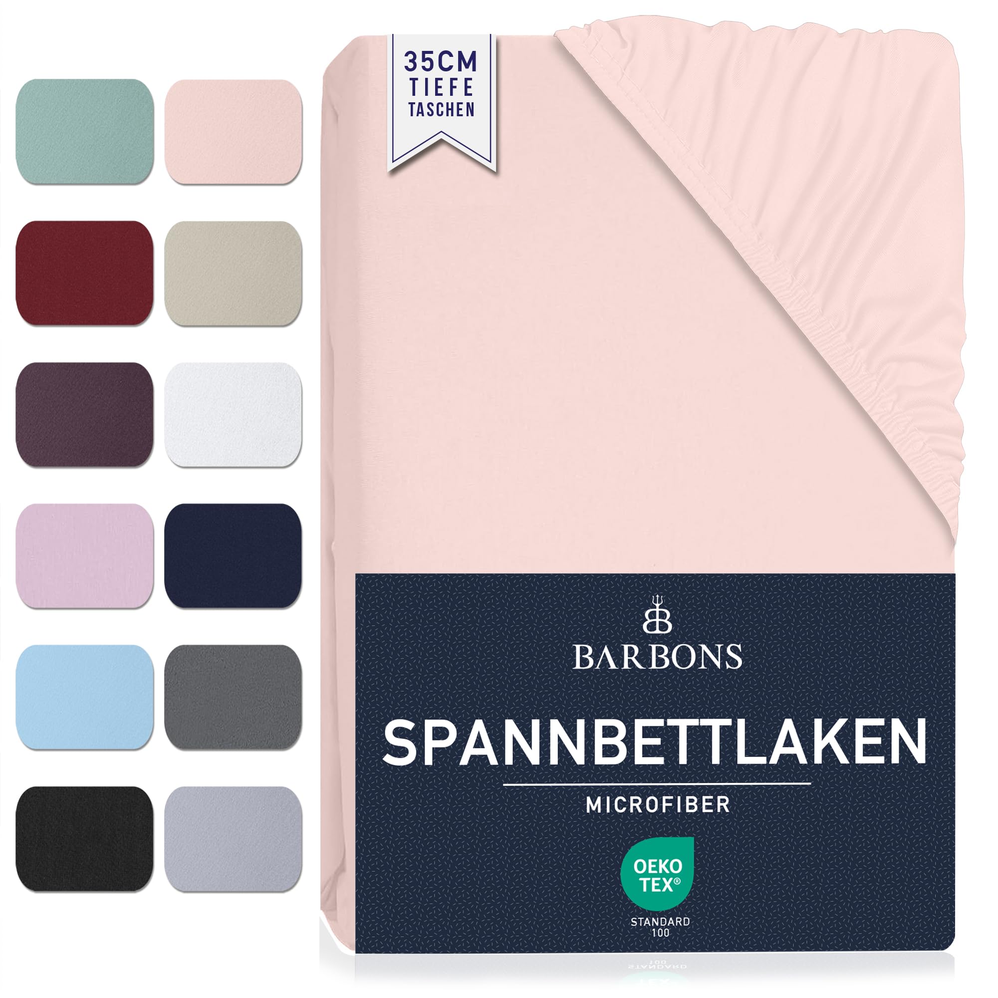 Spannbettlaken 180x200cm - 35 cm Tiefe Tasche Spannbetttuch Oeko-TEX Zertifiziert Gebürstete Polyester Mikrofaser Bettlaken Bettbezug für Boxspringbett Dicke Matratzen (180 x 200 cm - Rosa)