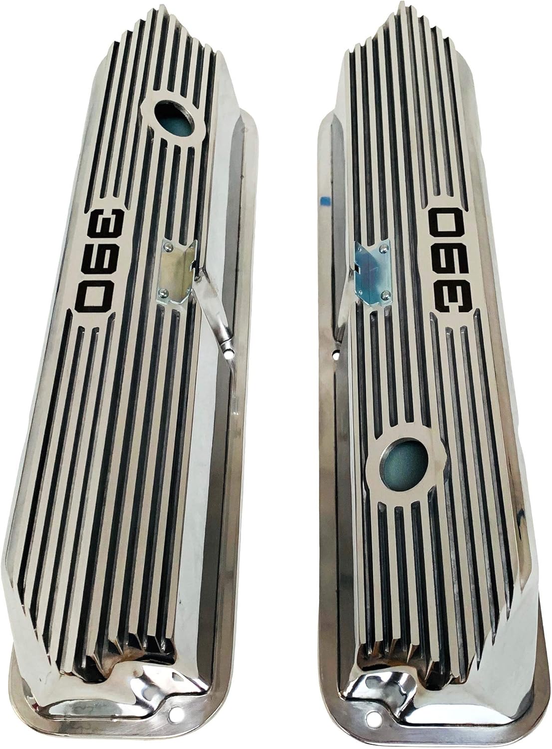 Compatible with Ford FE 390 Tall Polished Die-Cast Aluminum Valve Covers-L8