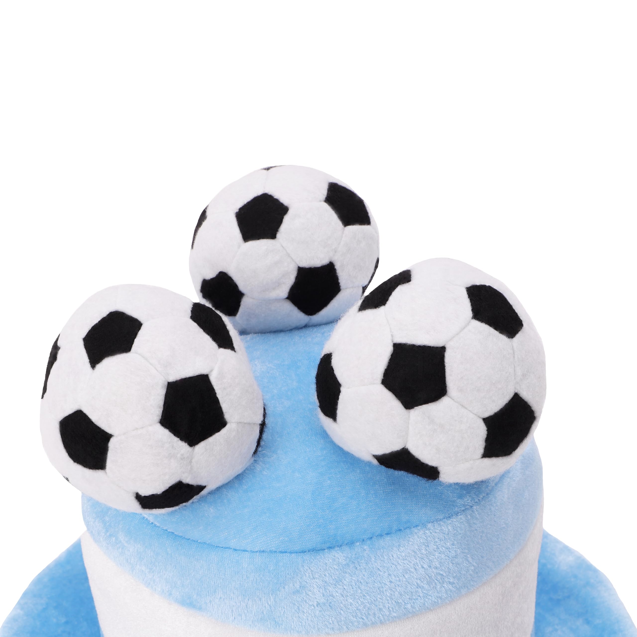 Toyland® Argentina Flag Football Fan Top Hat with 3D Footballs - World Cup & European Championships Party Costume - 10 Countries to Choose
