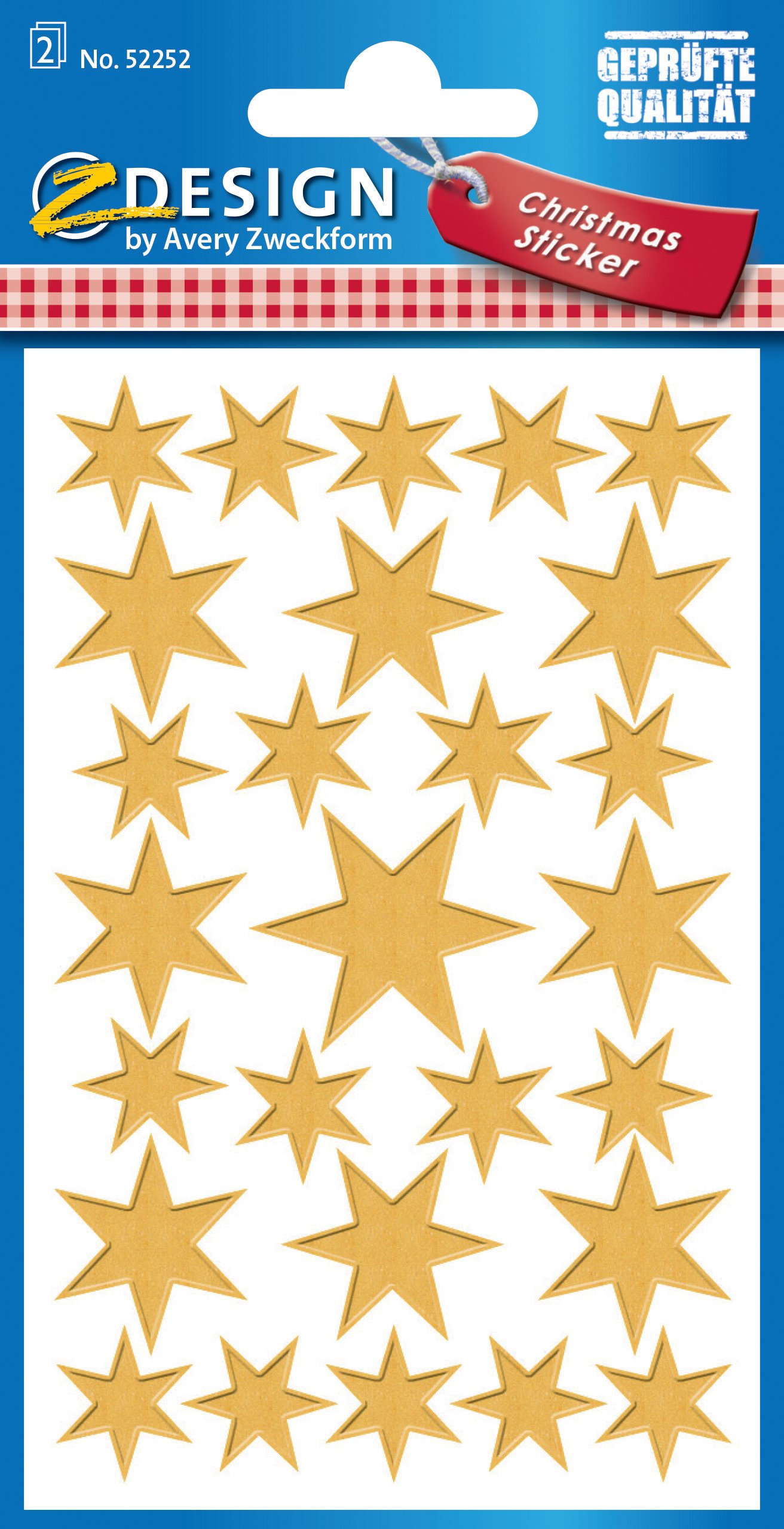 Avery Zweckform 52252 54 Christmas Stars Wall Stickers (Embossed Foil Sticker